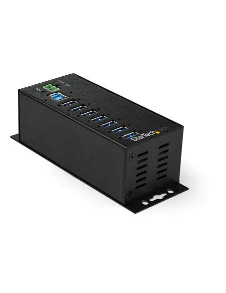 StarTech.com Hub Concentrador Ladrón USB de 7 Puertos con Adaptador de Corriente - con Protección ESD 350W - Hub Industrial USB