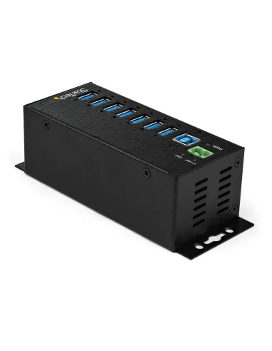 StarTech.com Hub Concentrador Ladrón USB de 7 Puertos con Adaptador de Corriente - con Protección ESD 350W - Hub Industrial USB