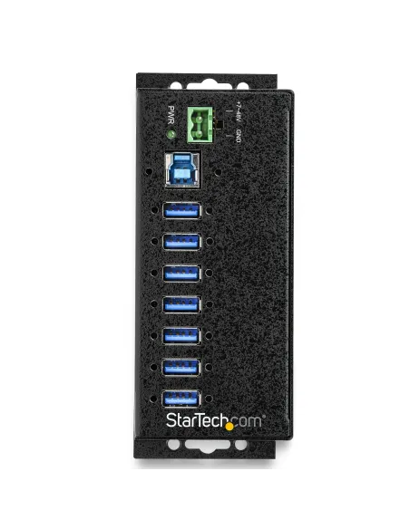 StarTech.com Hub Concentrador Ladrón USB de 7 Puertos con Adaptador de Corriente - con Protección ESD 350W - Hub Industrial USB