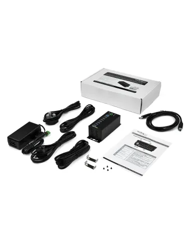 StarTech.com Hub Concentrador Ladrón USB de 7 Puertos con Adaptador de Corriente - con Protección ESD 350W - Hub Industrial USB