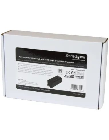 StarTech.com Hub Concentrador Ladrón USB de 7 Puertos con Adaptador de Corriente - con Protección ESD 350W - Hub Industrial USB