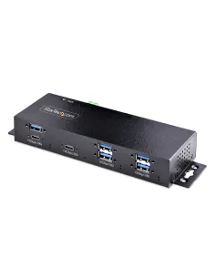 StarTech.com Hub Industrial de 7 Puertos USB de 10Gbps USB-A y USB-C - con Adaptador de Alimentación - Montable - Ladrón USB de