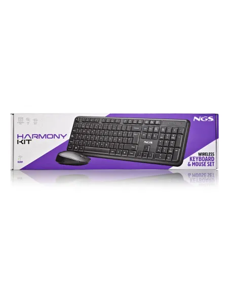 NGS HARMONY KIT (QUERTY, ES) teclado Ratón incluido Universal RF inalámbrico QWERTY Español Negro