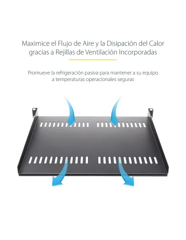 StarTech.com Estante Bandeja Ventilado Cantilever 2U de Profundidad Fija para Armario Rack de Servidores de 19 Pulgadas - en