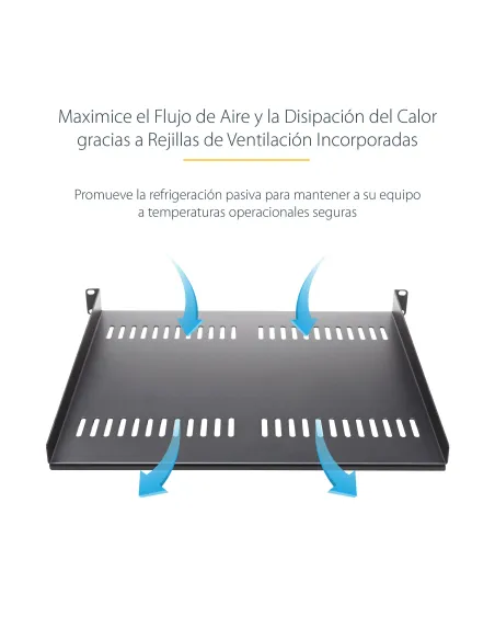 StarTech.com Estante Bandeja Ventilado Cantilever 2U de Profundidad Fija para Armario Rack de Servidores de 19 Pulgadas - en