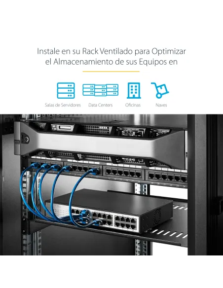 StarTech.com Estante Bandeja Ventilado Cantilever 2U de Profundidad Fija para Armario Rack de Servidores de 19 Pulgadas - en