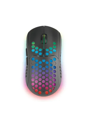 Mars Gaming MMW3, Ratón Gaming Inalámbrico, RGB Flow, Ultraligero 79g, 3200DPI, Negro