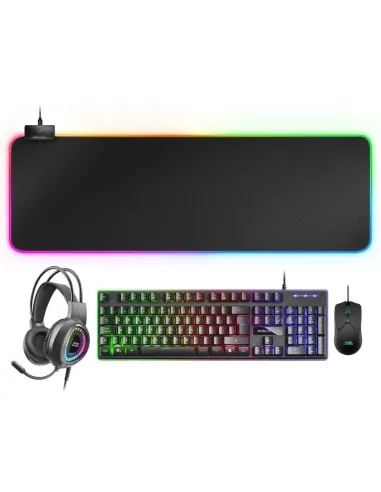 Mars Gaming MCPEXES Combo Teclado+Ratón+Auriculares RGB+Alfombrilla RGB ES