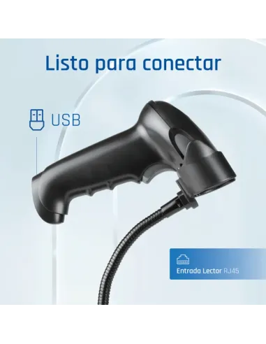 iggual Lector código barras 2D USB gatillo soporte
