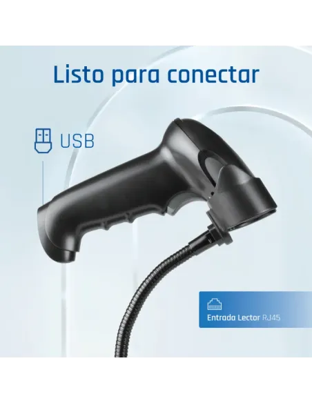 iggual Lector código barras 2D USB gatillo soporte
