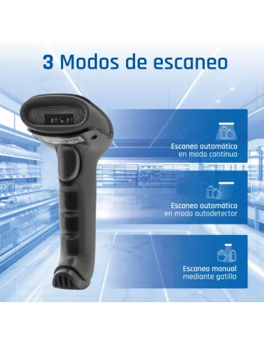 iggual Lector código barras 2D USB gatillo soporte