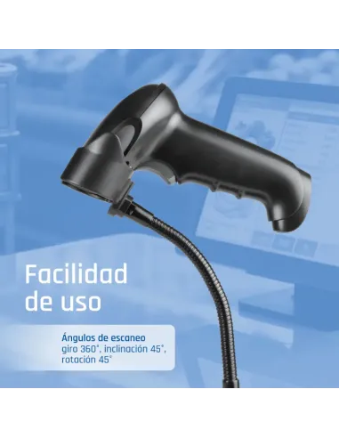 iggual Lector código barras 2D USB gatillo soporte