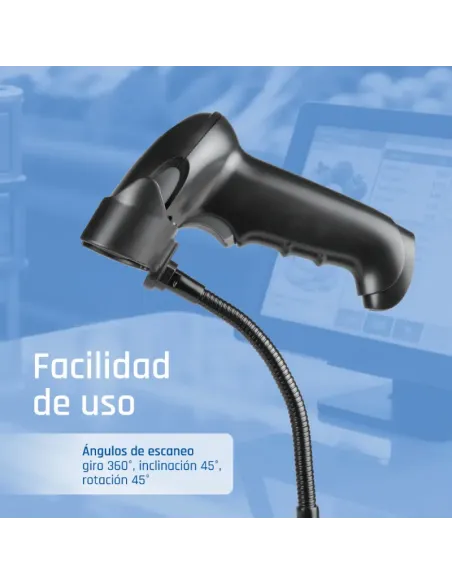 iggual Lector código barras 2D USB gatillo soporte