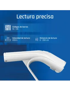 iggual Lector código barras 2D USB botón blanco