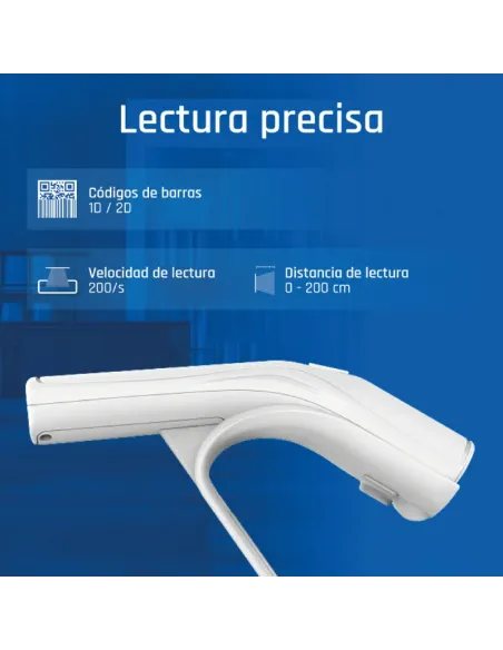 iggual Lector código barras 2D USB botón blanco