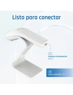 iggual Lector código barras 2D USB botón blanco 2