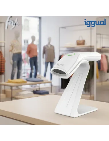iggual Lector código barras 2D USB botón blanco