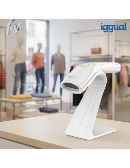 iggual Lector código barras 2D USB botón blanco
