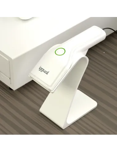 iggual Lector código barras 2D USB botón blanco