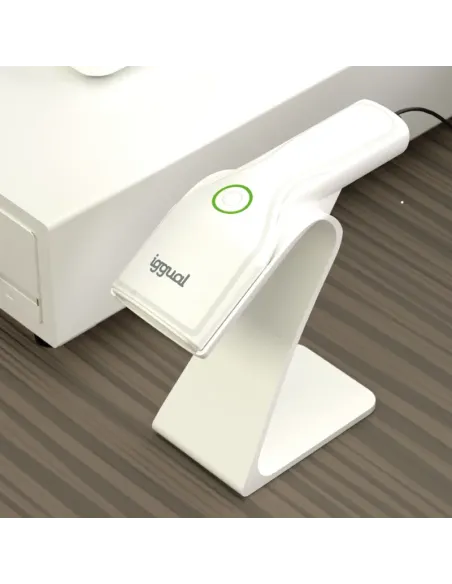 iggual Lector código barras 2D USB botón blanco