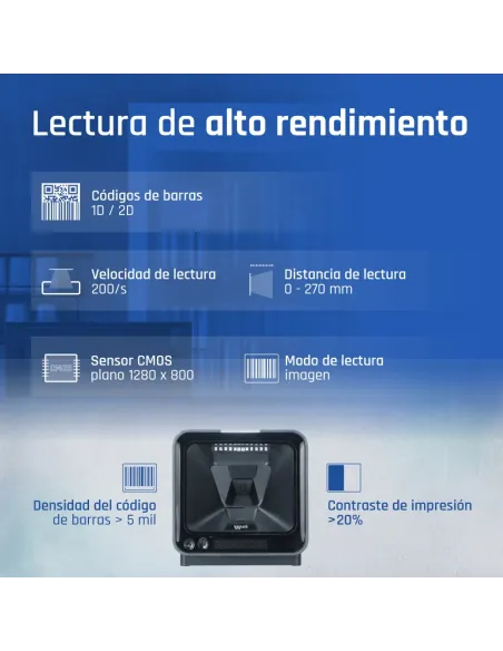 iggual Lector código barras sobremesa 2D USB AR