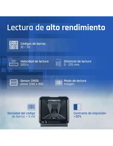iggual Lector código barras sobremesa 2D USB AR