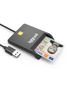 iggual Lector DNI SIP tarjetas ID USB 2.0 negro