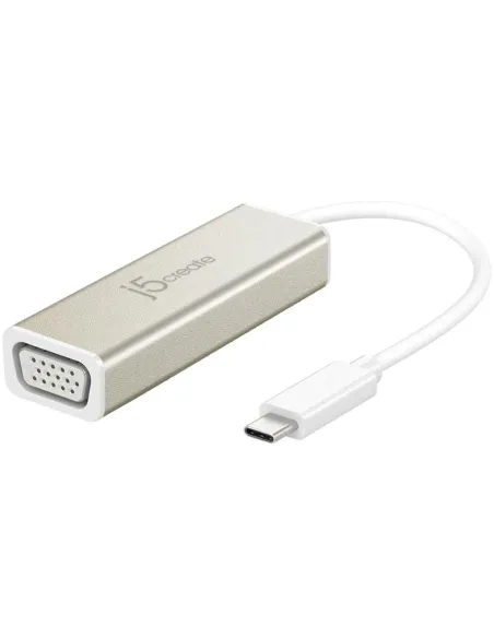 j5create JCA111 Adaptador gráfico USB 1920 x 1080 Pixeles Aluminio, Blanco