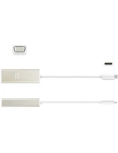 j5create JCA111 Adaptador gráfico USB 1920 x 1080 Pixeles Aluminio, Blanco