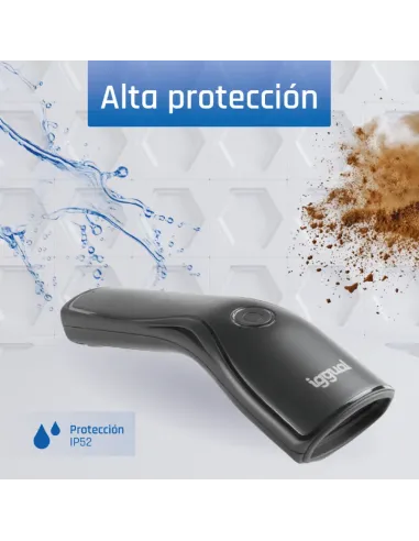 iggual Lector código barras 1D USB botón soporte
