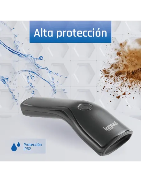 iggual Lector código barras 1D USB botón soporte