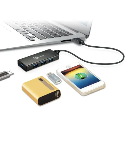 j5create JUH340-N Mini HUB USB 3.0 de 4 puertos - UE RU