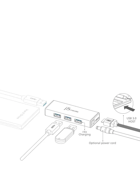 j5create JUH340-N Mini HUB USB 3.0 de 4 puertos - UE RU
