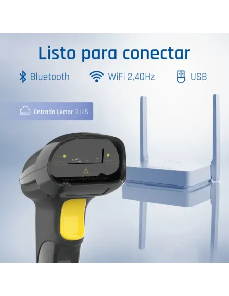iggual Lector código barras 1D Bluetooth WiFi 2.4G