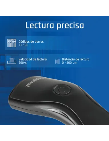 iggual Lector código barras 2D USB botón soporte
