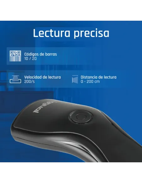 iggual Lector código barras 2D USB botón soporte