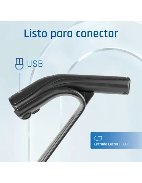 iggual Lector código barras 2D USB botón soporte