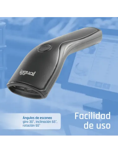 iggual Lector código barras 2D USB botón soporte
