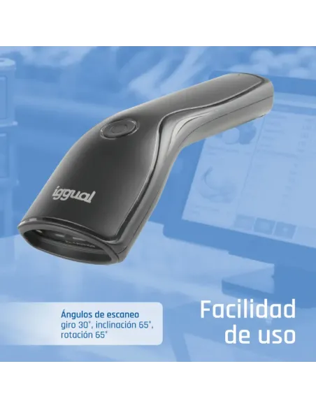 iggual Lector código barras 2D USB botón soporte