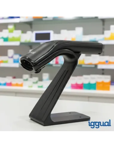 iggual Lector código barras 2D USB botón soporte