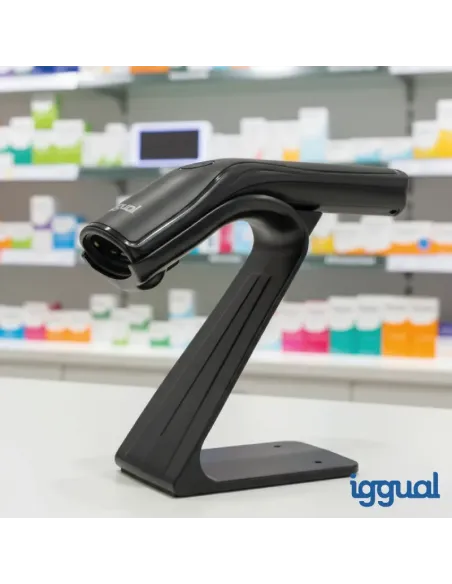 iggual Lector código barras 2D USB botón soporte