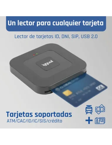 iggual Lector DNI SIP tarjetas ID USB-A   tipo C