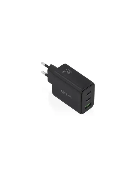Cargador de Pared GaN Aisens ASCH-67W3P087-BK/ 2xUSB Tipo-C/ 1xUSB/ 67W