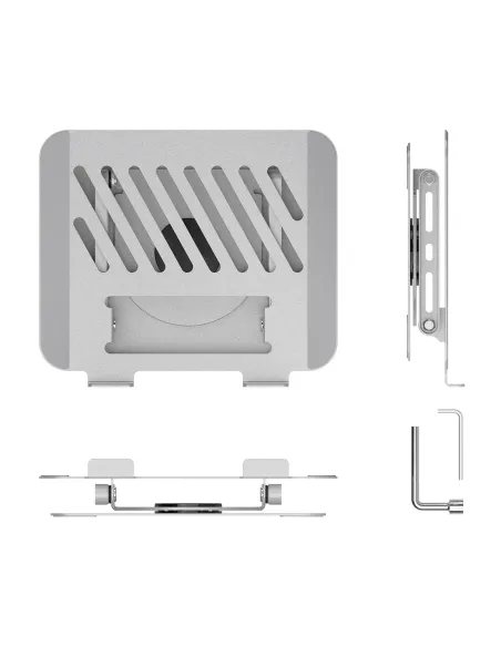 AISENS Soporte de Sobremesa XL Giratorio Ajustable para Portatil   Tablet 10"-17", Plata
