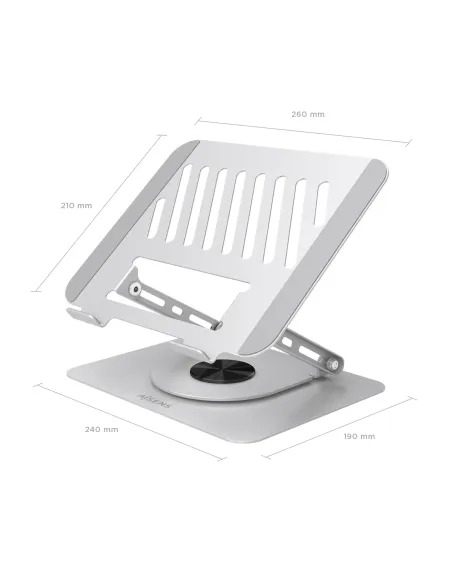AISENS Soporte de Sobremesa XL Giratorio Ajustable para Portatil   Tablet 10"-17", Plata