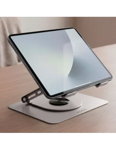 AISENS Soporte de Sobremesa XL Giratorio Ajustable para Portatil   Tablet 10"-17", Plata