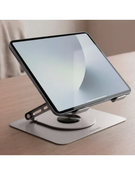 AISENS Soporte de Sobremesa XL Giratorio Ajustable para Portatil   Tablet 10"-17", Plata