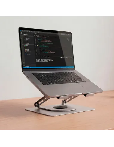 AISENS Soporte de Sobremesa XL Giratorio Ajustable para Portatil   Tablet 10"-17", Plata