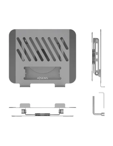 AISENS Soporte de Sobremesa XL Giratorio Ajustable para Portatil   Tablet 10"-17", Gris