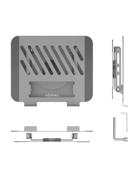 AISENS Soporte de Sobremesa XL Giratorio Ajustable para Portatil   Tablet 10"-17", Gris